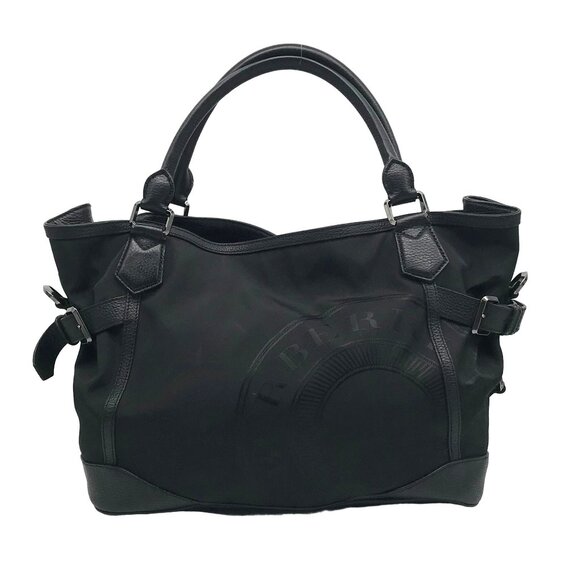 Burberry Black Nylon & Leather Trim Logo Montclare Tote - Picture 1 of 12